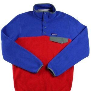 Patagonia Blue and Red Fleece Pullover